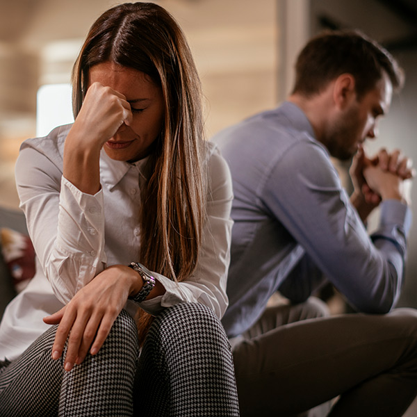 Unhappy young couple